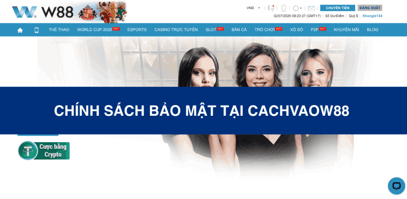 Chính sách bảo mật Cachvaow88